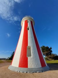 Low angle view of lighthouse. this is mersey bluff lighthouse located in devonport, tasmania.