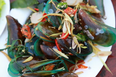 Close-up of seafood in plate