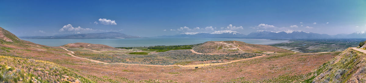 Panoramic view of mountains against sky