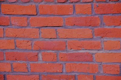 Full frame shot of red brick wall