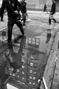 Woman standing in city