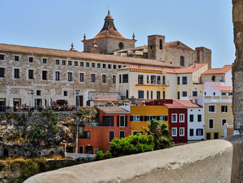 Houses and architecture of mahon in menorca, spain