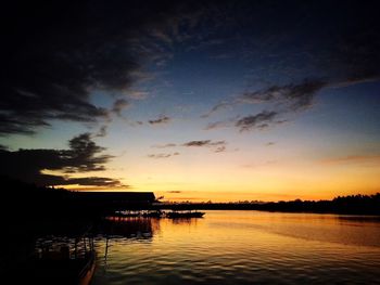 Scenic view of sea at sunset