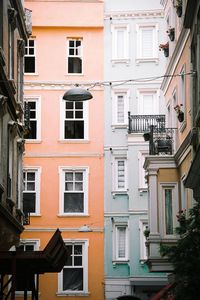 Low angle view of buildings in town