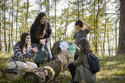 Group of people in the forest