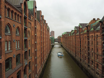 The warehouse district speicherstadt during spring in hamburg, germany.