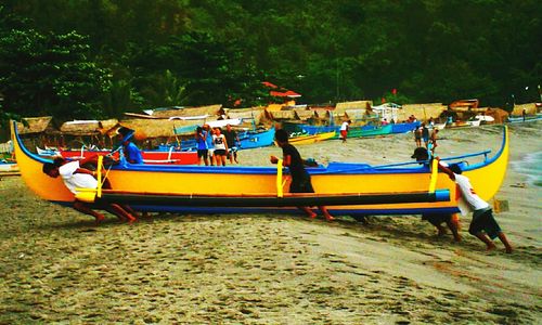Boats in sea