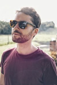 Portrait of young man wearing sunglasses