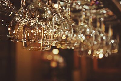 Close-up of illuminated christmas lights