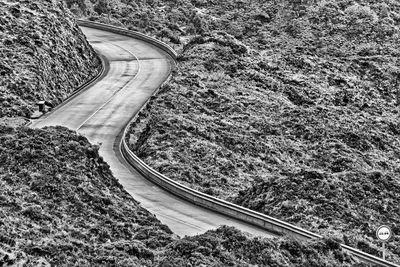 High angle view of road on mountain