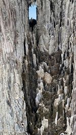 Low angle view of rock formation