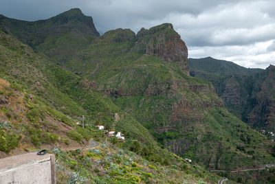 Panoramic view of mountains against sky