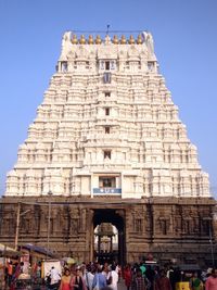 People outside historic temple