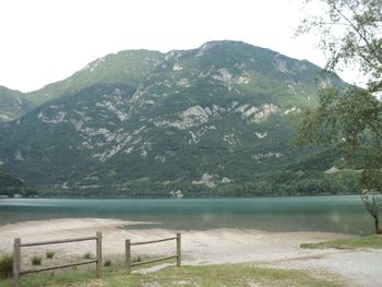 Scenic view of lake and mountains