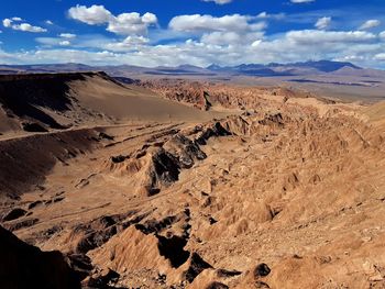 Scenic view of dramatic landscape against sky