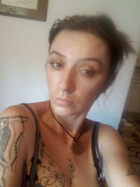 Portrait of woman at home