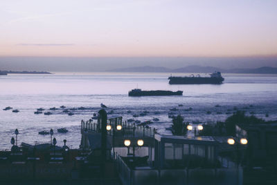 View of sea at sunset