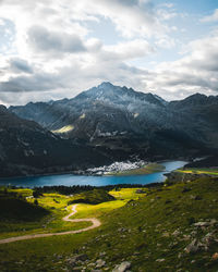 Beautiful landscape over the pontresina balley