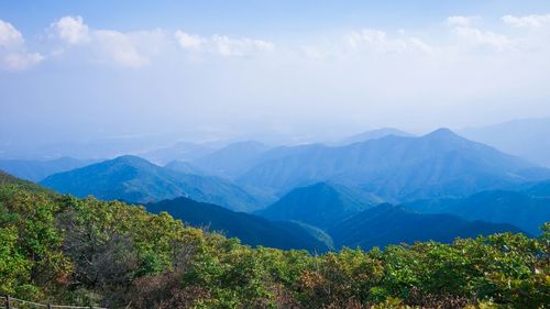 Scenic view of mountains against sky