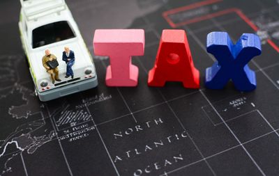 High angle view of toys on table