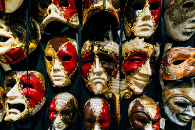 Full frame shot of mask for sale in store