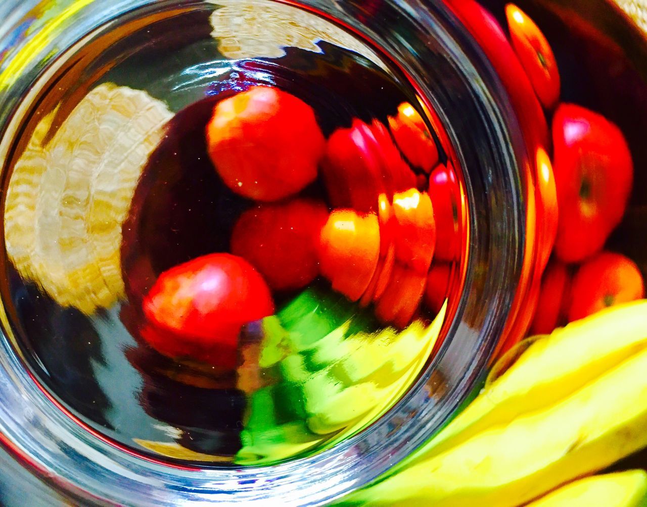food and drink, close-up, food, multi colored, indoors, still life, directly above, container, sweet food, no people, healthy eating, glass - material, freshness, jar, red, fruit, sweet, candy, high angle view, glass, temptation