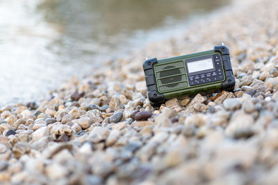 Close-up of text on field