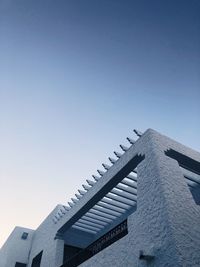 Low angle view of building against clear sky