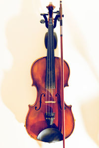 Close-up of two people against white background