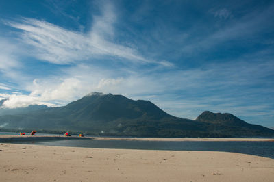 Scenic view of beach against sky