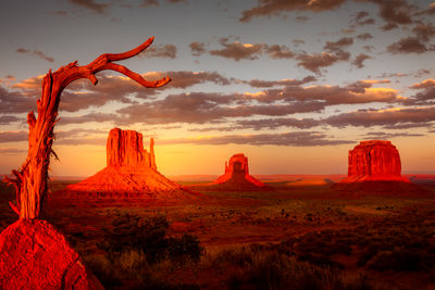 Rock formations at sunset