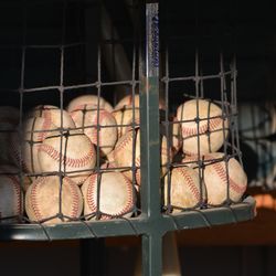 Close-up of food on metal grate