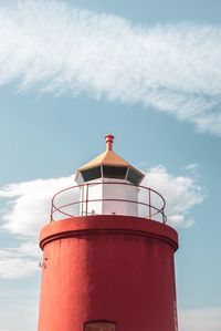 Low angle view of lighthouse against sky