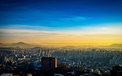 Beautiful morning view of seoul city, south korea