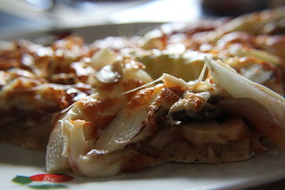 Close-up of served food in plate