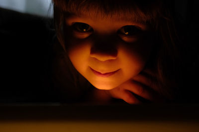 Close-up portrait of cute boy