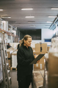 Woman working in a building