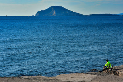 Panoramic view of gulf of naples in italy. 