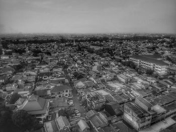 High angle view of townscape against sky