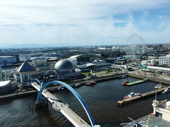 High angle view of city