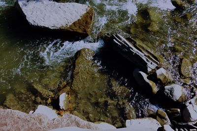 Water flowing in stream