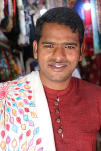 Close-up portrait of man wearing traditional clothing
