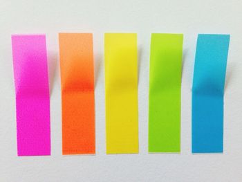 Close-up of colorful papers