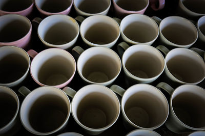 Full frame shot of cups