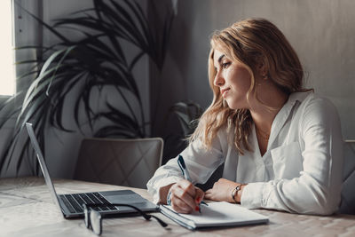 Businesswoman working at office