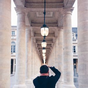 People standing in front of building