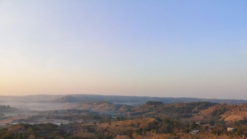 Scenic view of landscape against clear sky