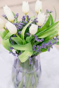 Bouquet of flowers on white background 