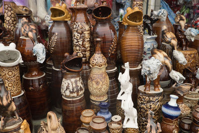 Close-up of various objects for sale at market