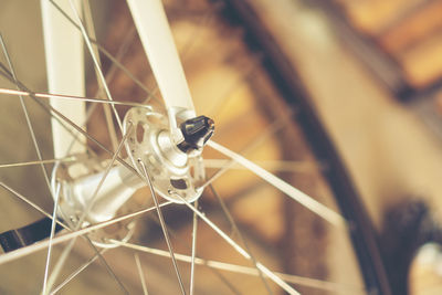 Close-up of bicycle wheel